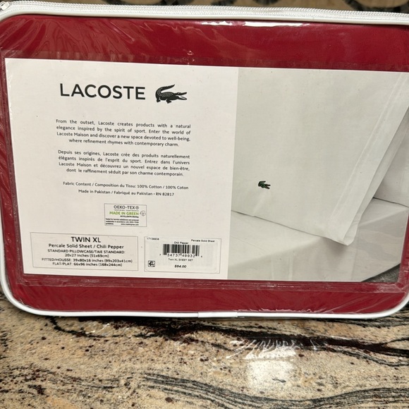 New Lacoste Twin Xl Sheet Set - Picture 2 of 2